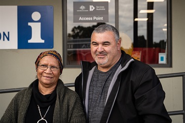 Dja Dja Wurrung Traditional Owner Jason Kerr and Dr Eileen Harrison in Avoca