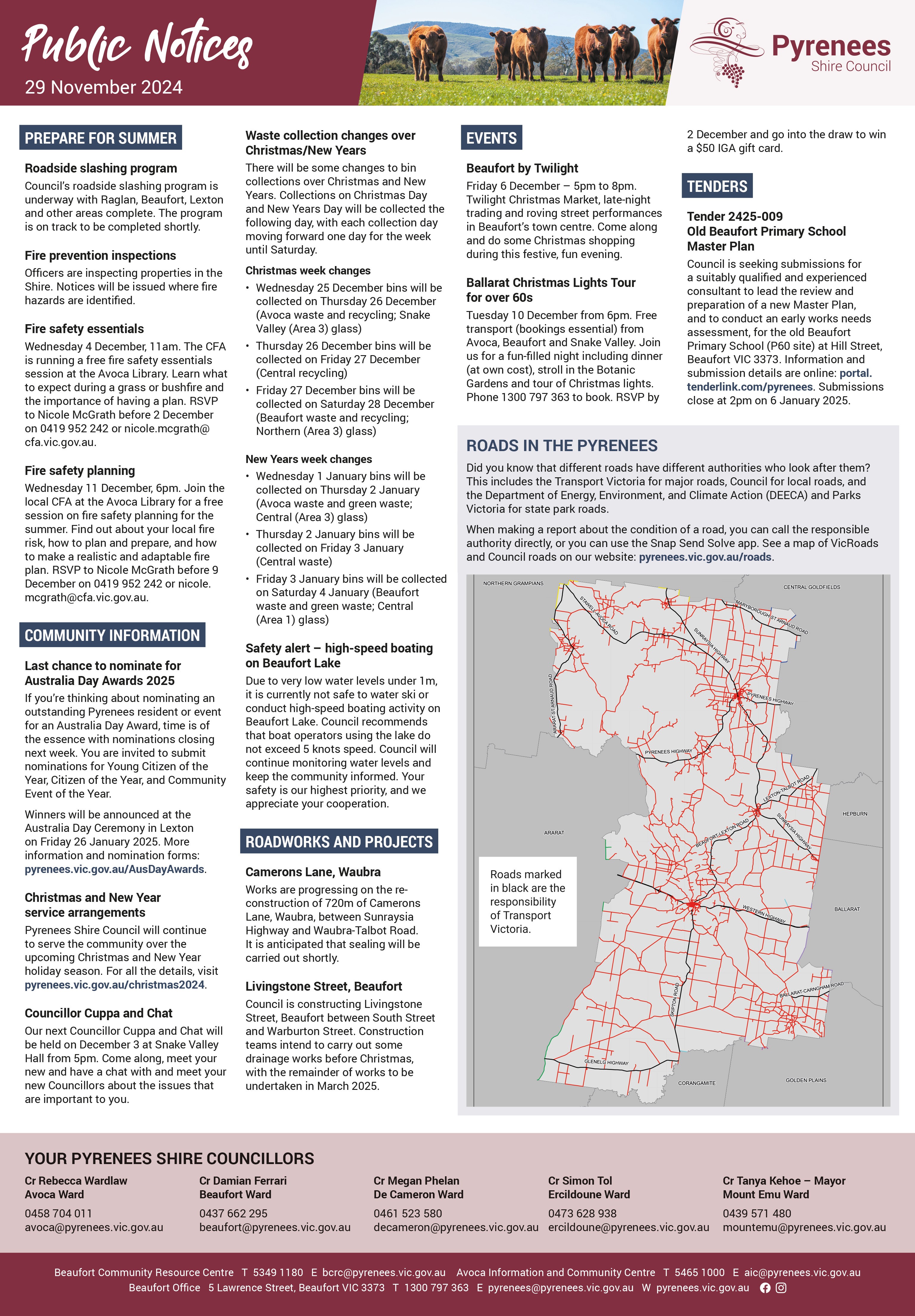 Pyrenees Shire Council Public Notices 29.11.2024